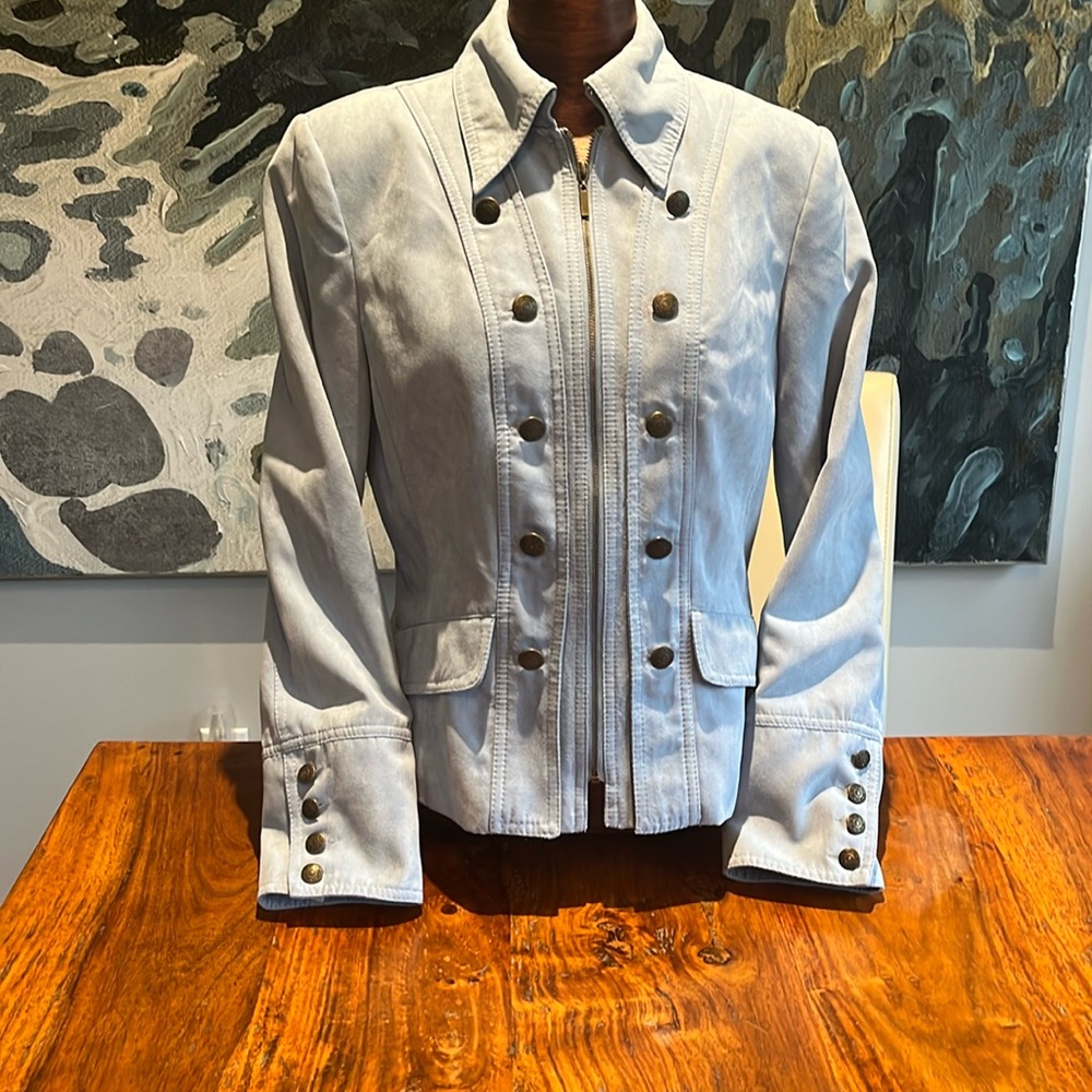 Gorgeous Conrad C Proportion Petite Faux Suede Jacket -Size 4 P